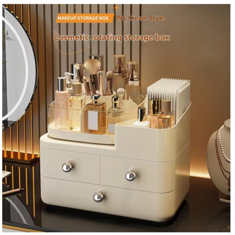 Luxury High End Skincare - Hochwertiger Luxus-Aufbewahrungsbehälter im Creme-Stil, Schreibtisch-Schminktisch, Sortierregal