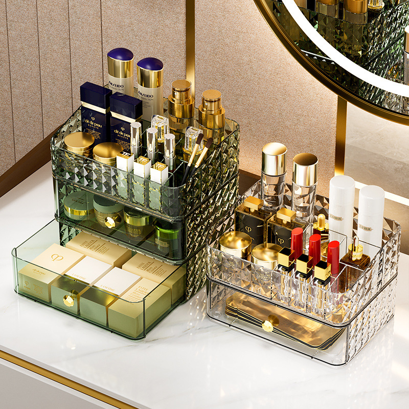Luxury High End Skincare - Kosmetik-Aufbewahrungsbox mit Diamantmuster, Hochwertiges Design, Große