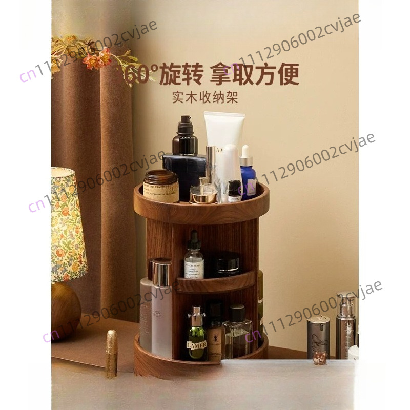 Luxury High End Skincare - Drehbare Kosmetik-Aufbewahrungsbox aus Massivholz, hochwertige Luxus-Kommode,